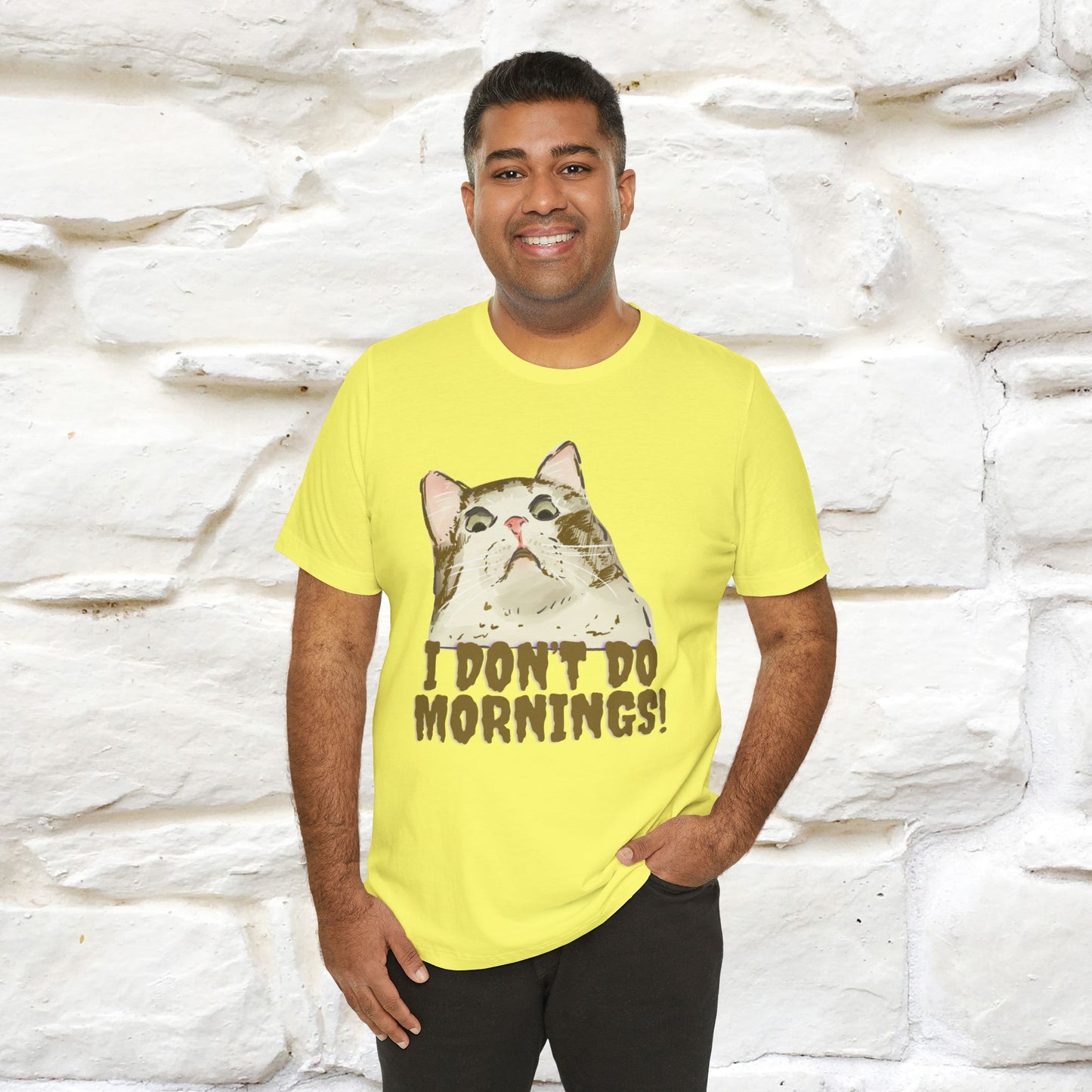 ''I Don't Do Mornings''  Cat T-shirt | Cat T-Shirt | Nunu&Miao Studio - Nunu&Miao Studio