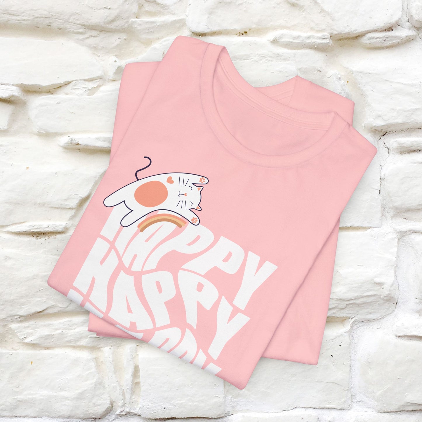 Happy Cat T-Shirt for Men & Women | 100% Cotton* Cute Cat Lover Tee