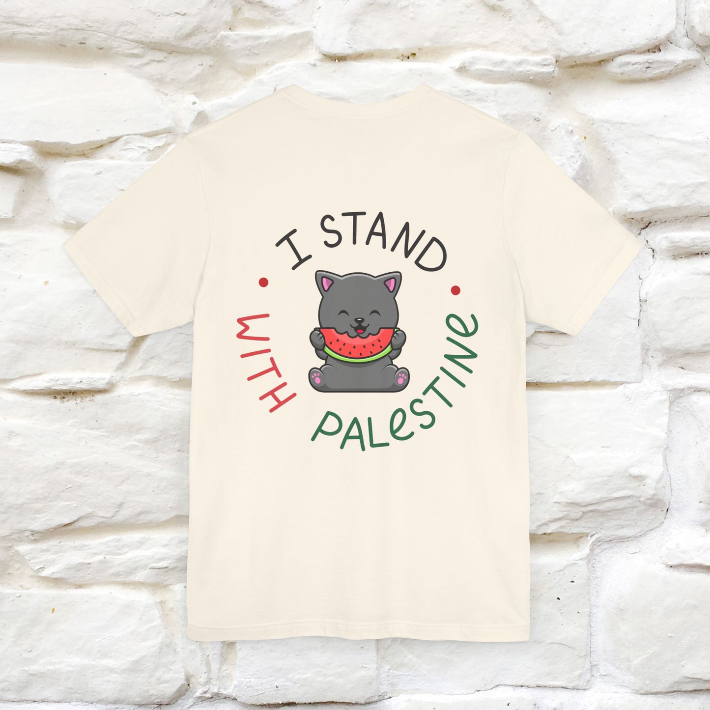 "I Stand With Palestine" Cat T-shirt for Men & Women | Front & Back Design | 100% Cotton*