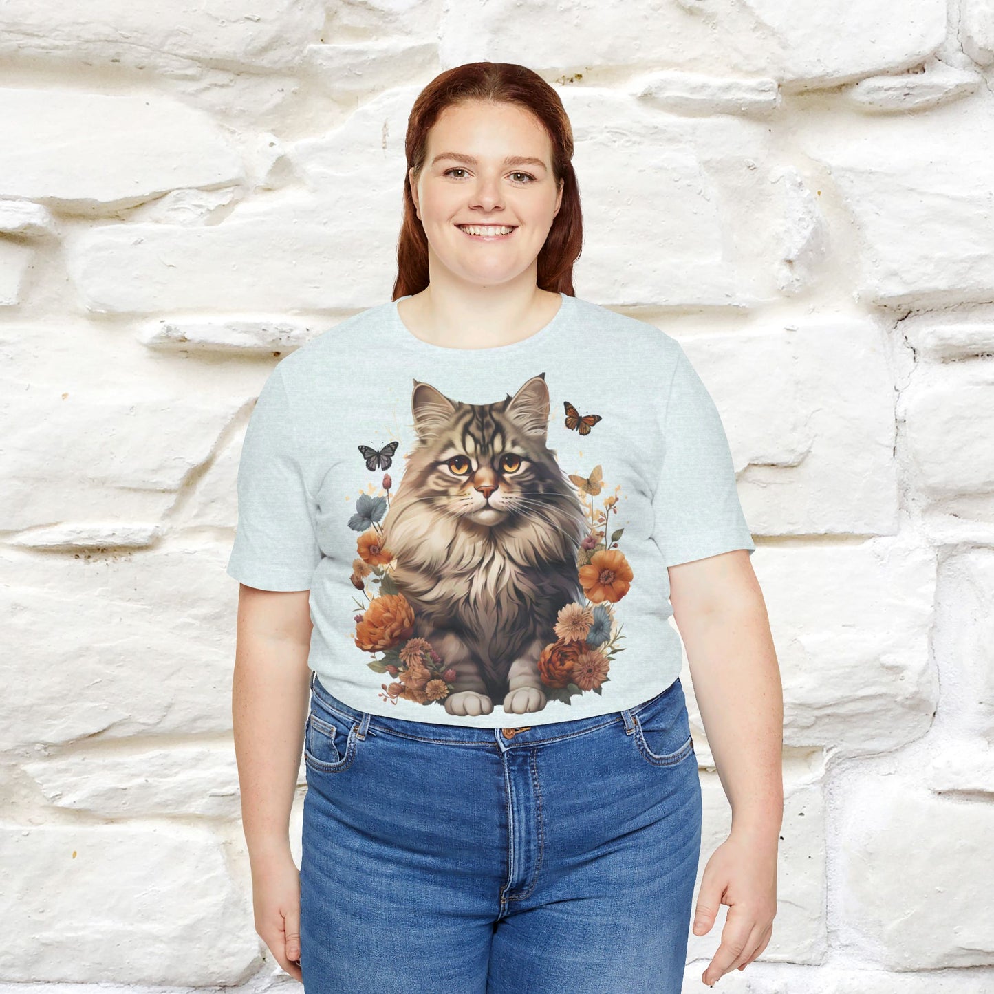 ''Floral Feline Fantasy'' Cat T-shirt for Women 100% Cotton*