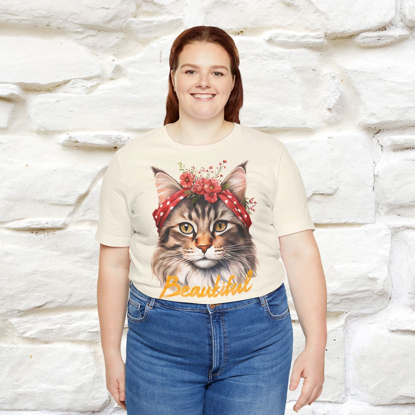 ''Beautiful'' Cat T-shirt for Women 100% Cotton* - Nunu&Miao Studio