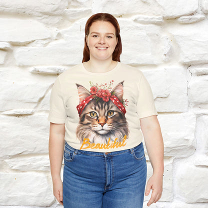 ''Beautiful'' Cat T-shirt for Women 100% Cotton* - Nunu&Miao Studio