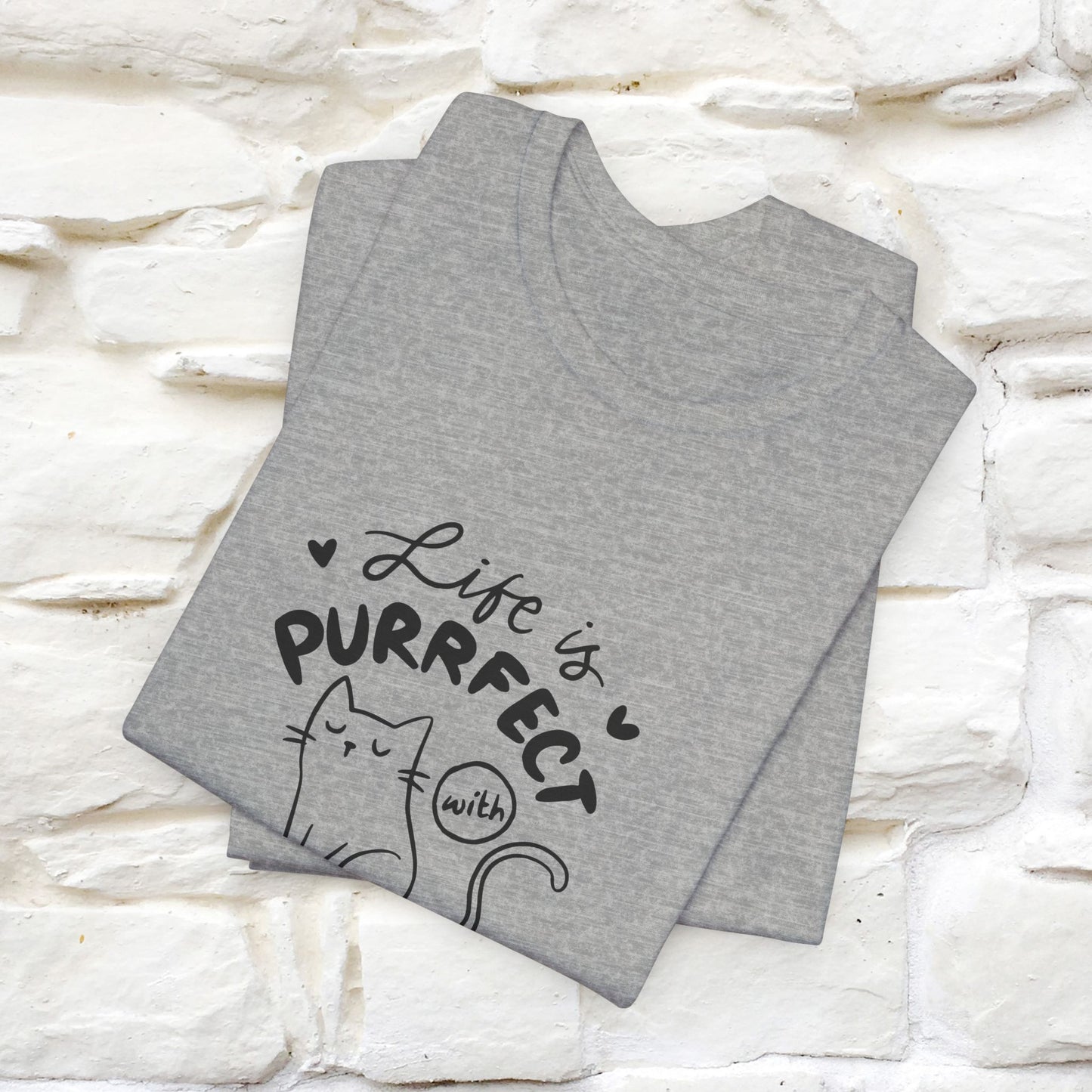 "Life Is Purrfect With Cats" Cat T-Shirt for Men & Women | 100% Cotton* | Funny Tee 🐾