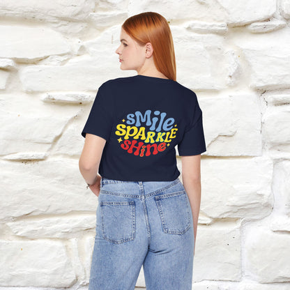 "Smile, Sparkle, Shine" Cat T-Shirt | Front & Back Design | Nunu&Miao Studio