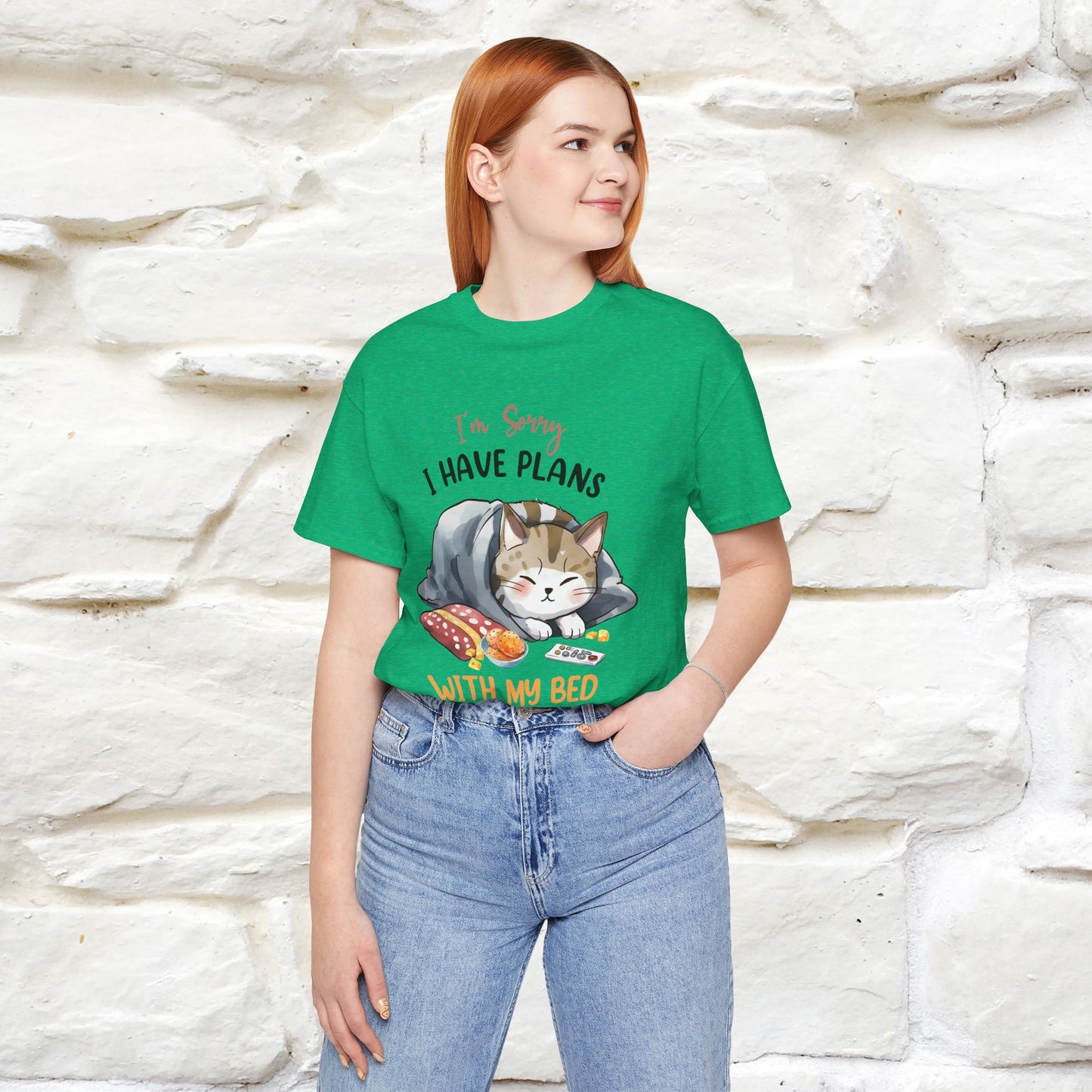 "I Am Sorry I Have Plans With My Bed" Funny Cat T-Shirt for Men & Women | 100% Cotton* 🐾