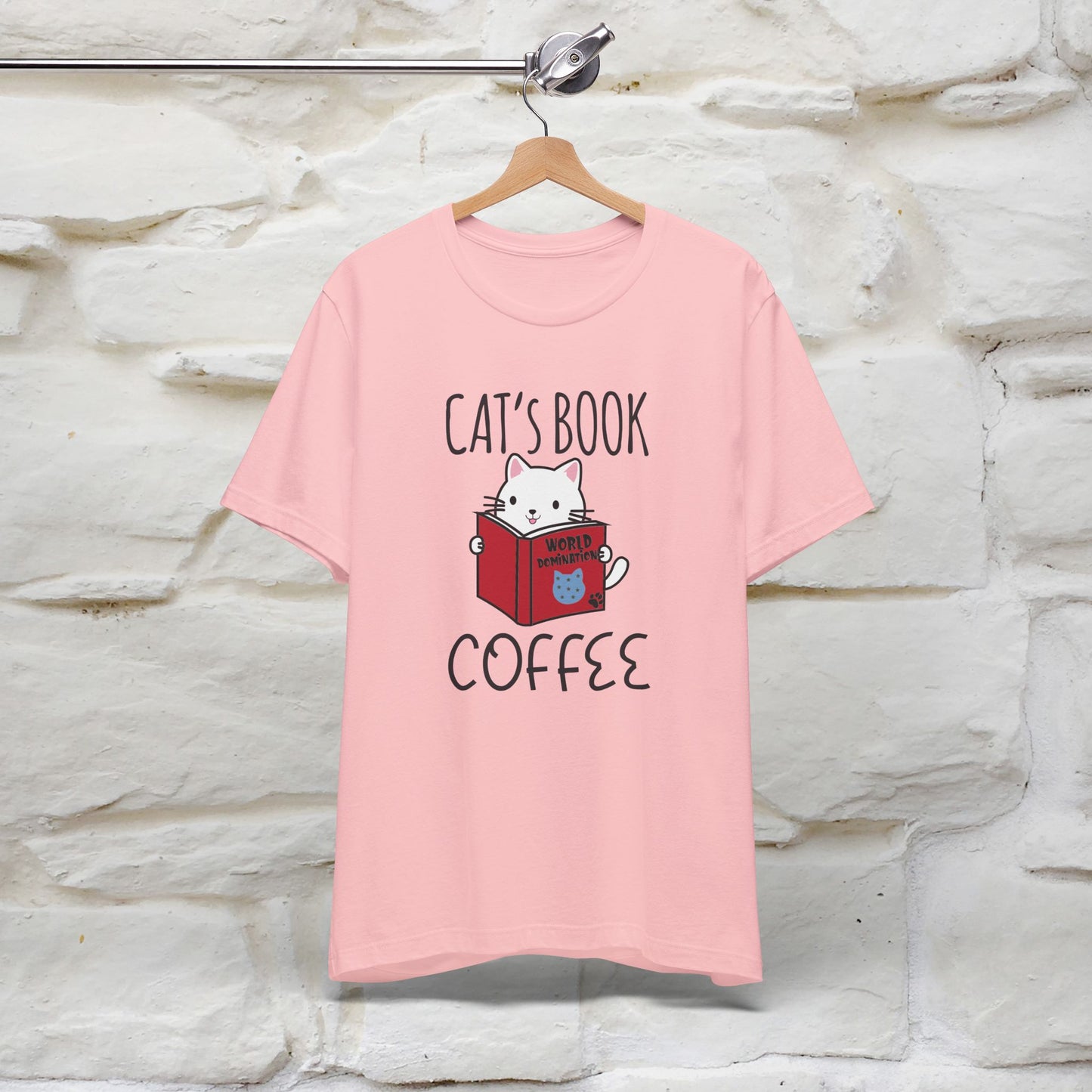 "Cat's Book Coffee" Cat T-Shirt for Men & Women | 100% Cotton* | Cozy Vibes for Book & Cat Lovers