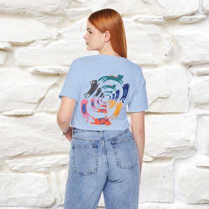 "The Hypnotic Meow'' Cat T-Shirt Front and Back Design | Nunu&Miao Studio