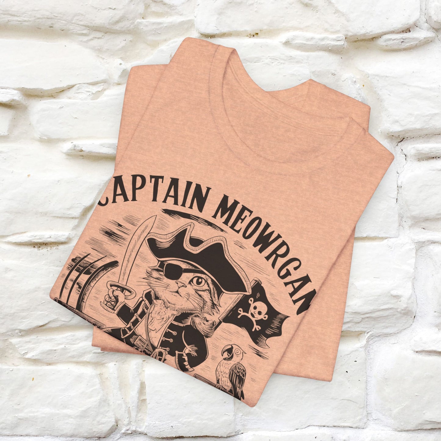 Captain Meowrgan Treasure Hunter T-Shirt | Adventure Cat Tee for Men & Women | 100% Cotton*