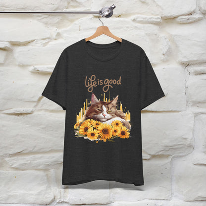 "Life Is Good" Cat T-Shirt for Women | 100% Cotton* 🐾