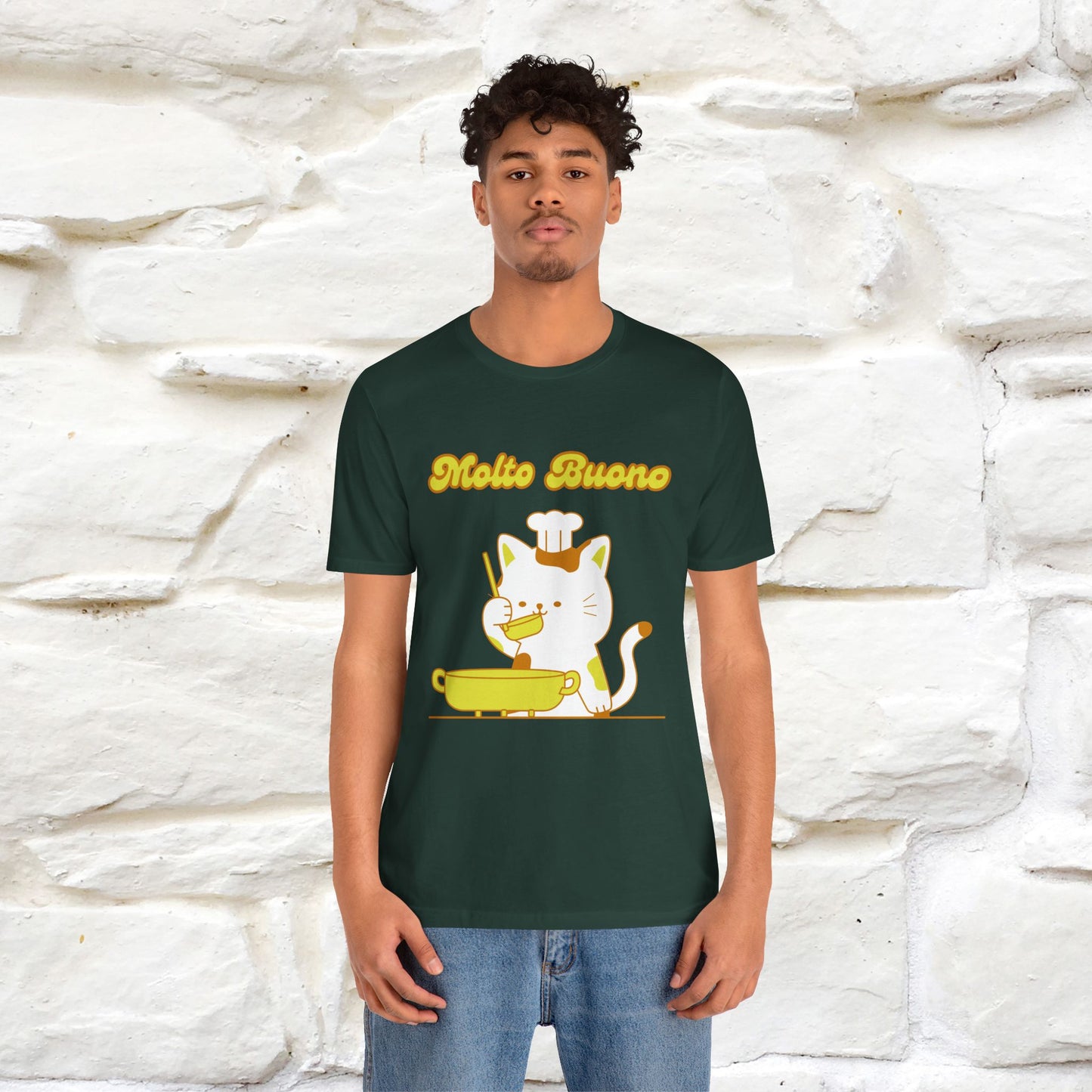 “Molto Buono Cat T-Shirt | Italian-Inspired Cat Shirt for Men & Women | 100% Cotton”