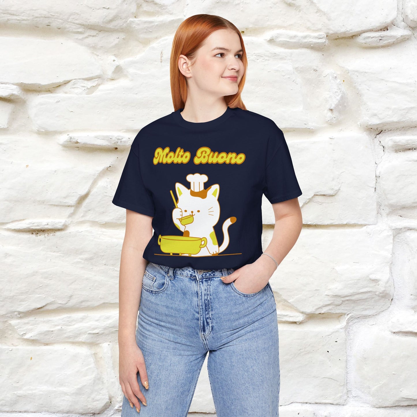 “Molto Buono Cat T-Shirt | Italian-Inspired Cat Shirt for Men & Women | 100% Cotton”