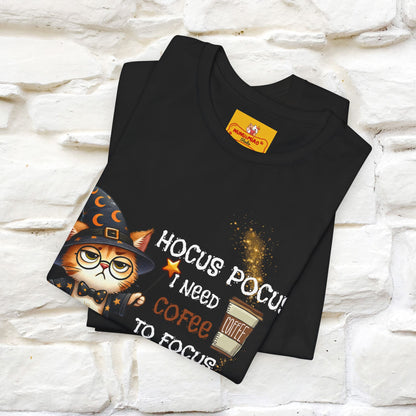 ''Hocus Pocus I Need Coffe To Focus'' Funny Cat Shirt | Nunu&Miao Studio