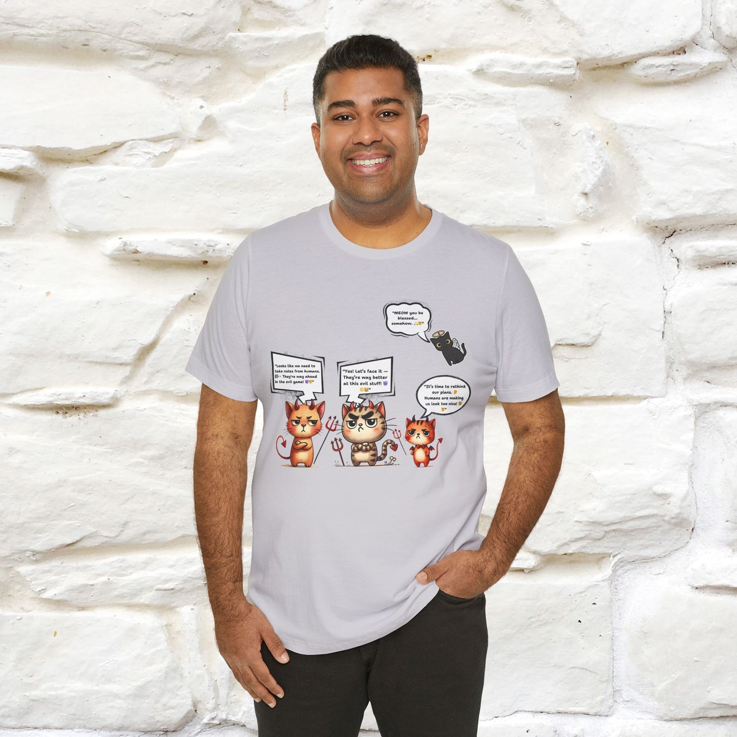 "Humans Are Way Ahead In The Evil Game! 😈😼" Cat  T-shirt |Nunu&Miao Studio