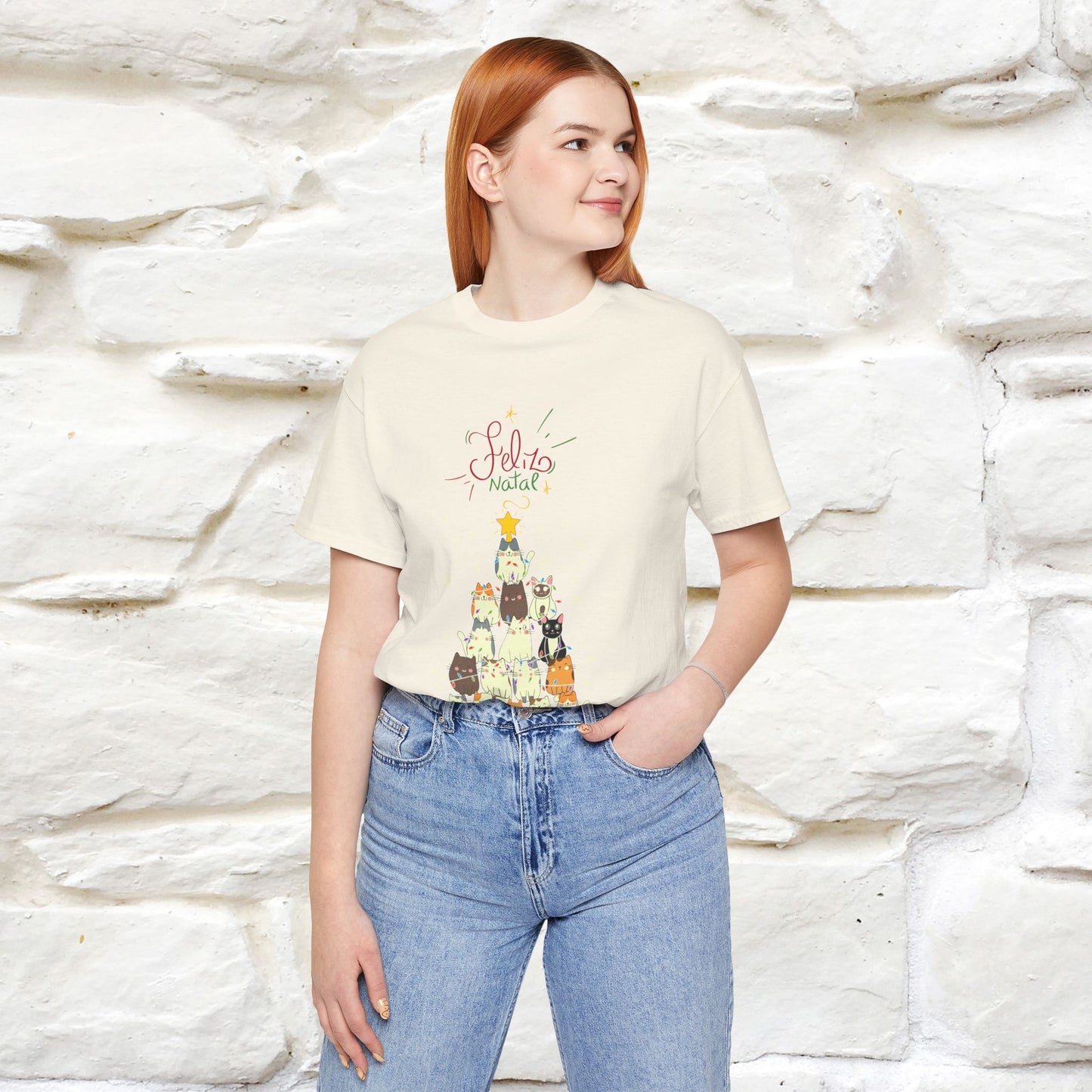 "Feliz Natal" Cat T-shirt|Nunu&Miao Studio - Nunu&Miao Studio