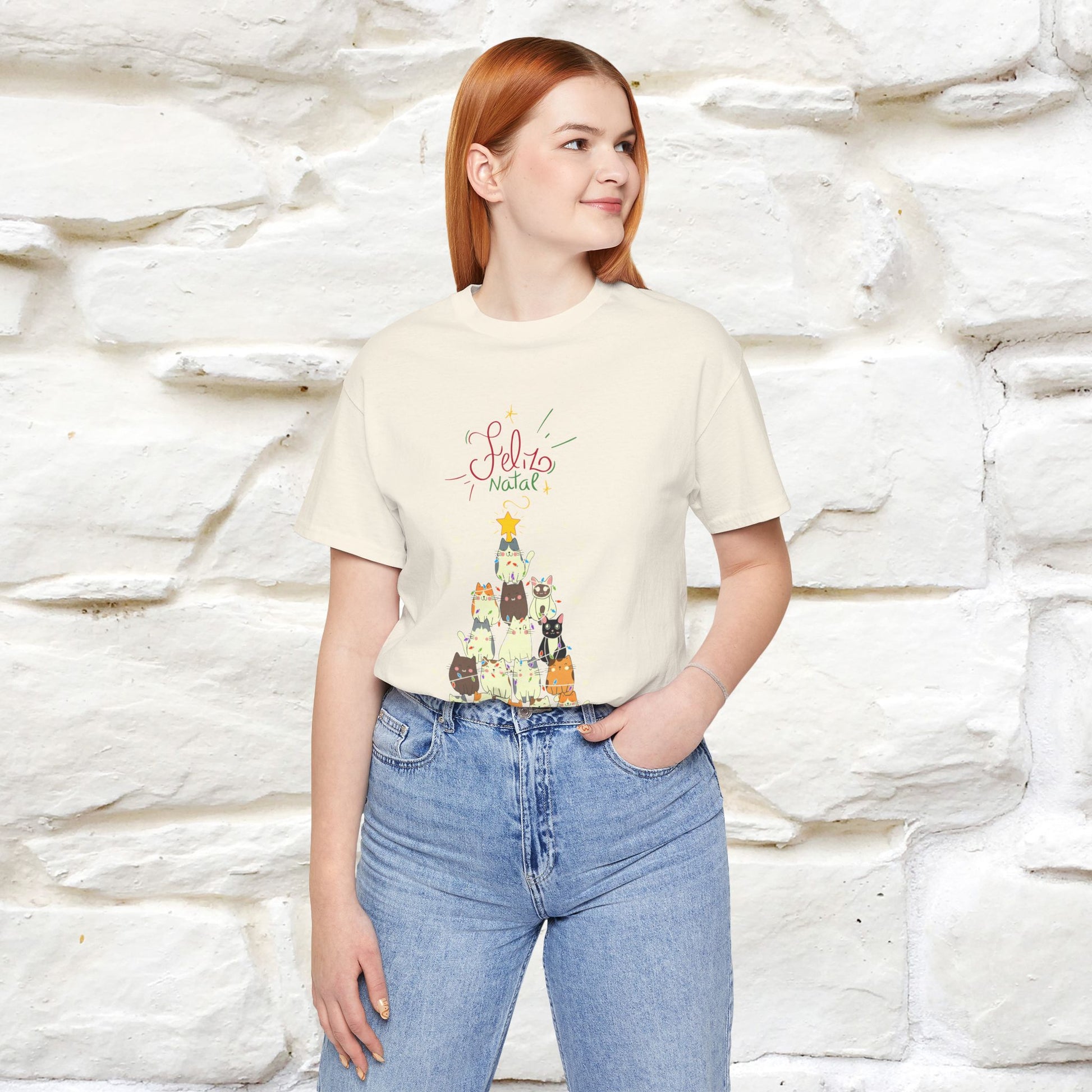 "Feliz Natal" Cat T-shirt|Nunu&Miao Studio - Nunu&Miao Studio
