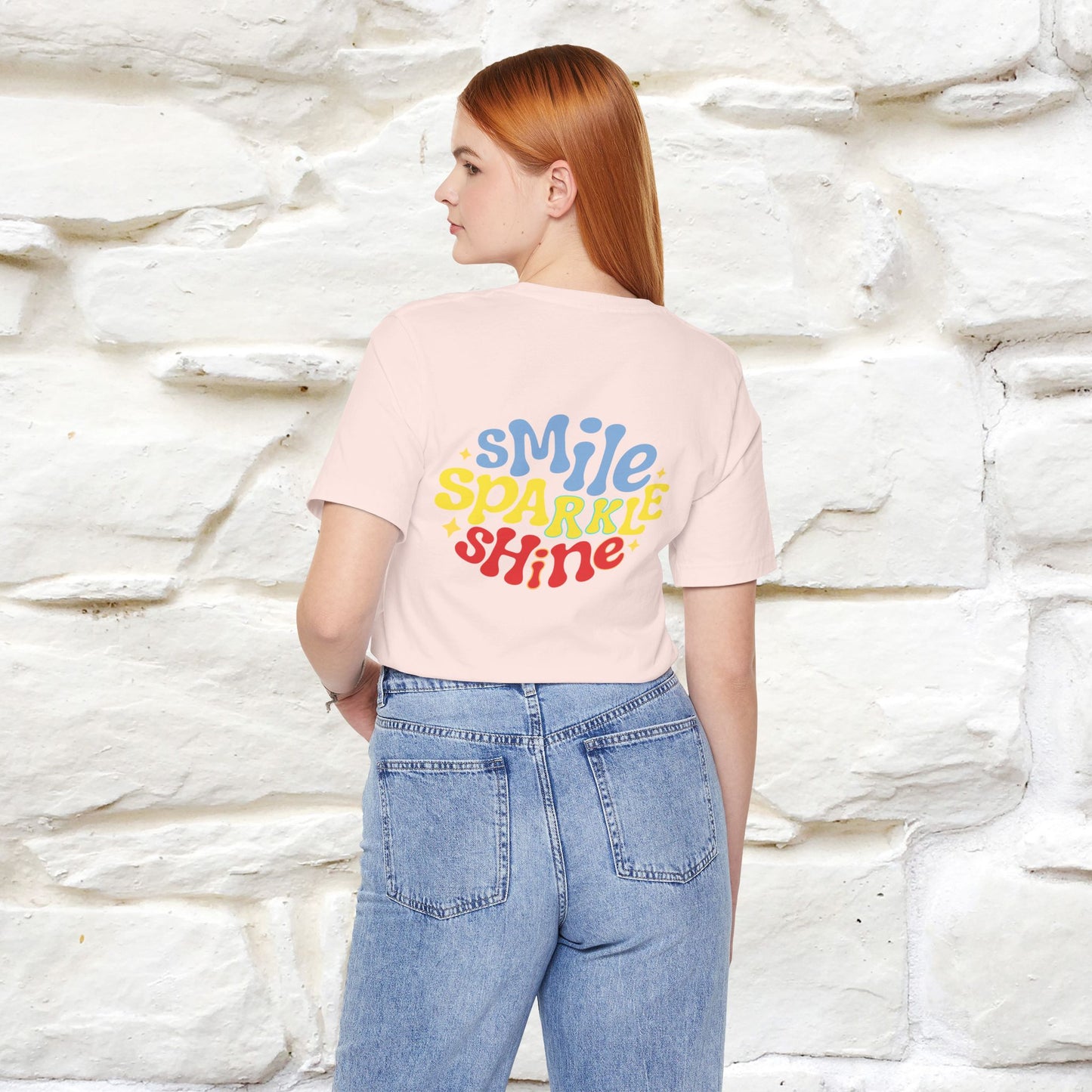 "Smile, Sparkle, Shine" Cat T-Shirt | Front & Back Design | Nunu&Miao Studio