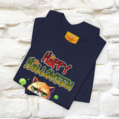 "Angry Cat Happy Halloween" Cat  T-shirt |Nunu&Miao Studio