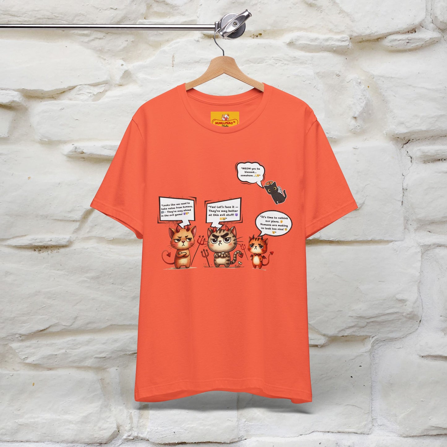 "Humans Are Way Ahead In The Evil Game! 😈😼" Cat  T-shirt |Nunu&Miao Studio - Nunu&Miao Studio