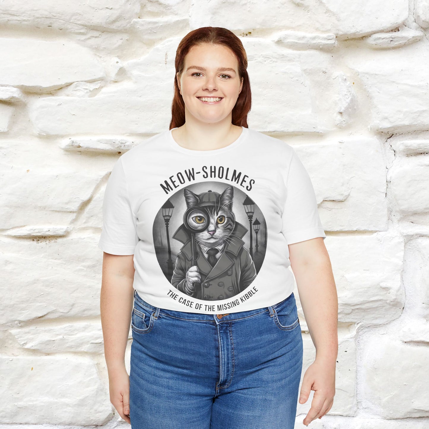 Meow-Sholmes: The Case of the Missing Kibble T-Shirt | Detective Cat Tee for Men & Women | 100% Cotton*