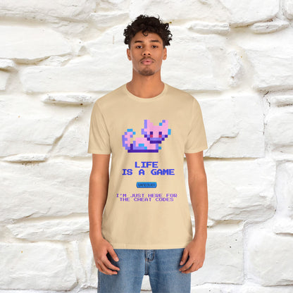 "Life Is A Game, I Am Just Here Fo The Cheat Code" Funny Cat T-Shirt for Men & Women | 100% Cotton* - Nunu&Miao Studio