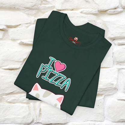 "I Love Pizza" Cat T-shirt for Men & Women | 100% Cotton*