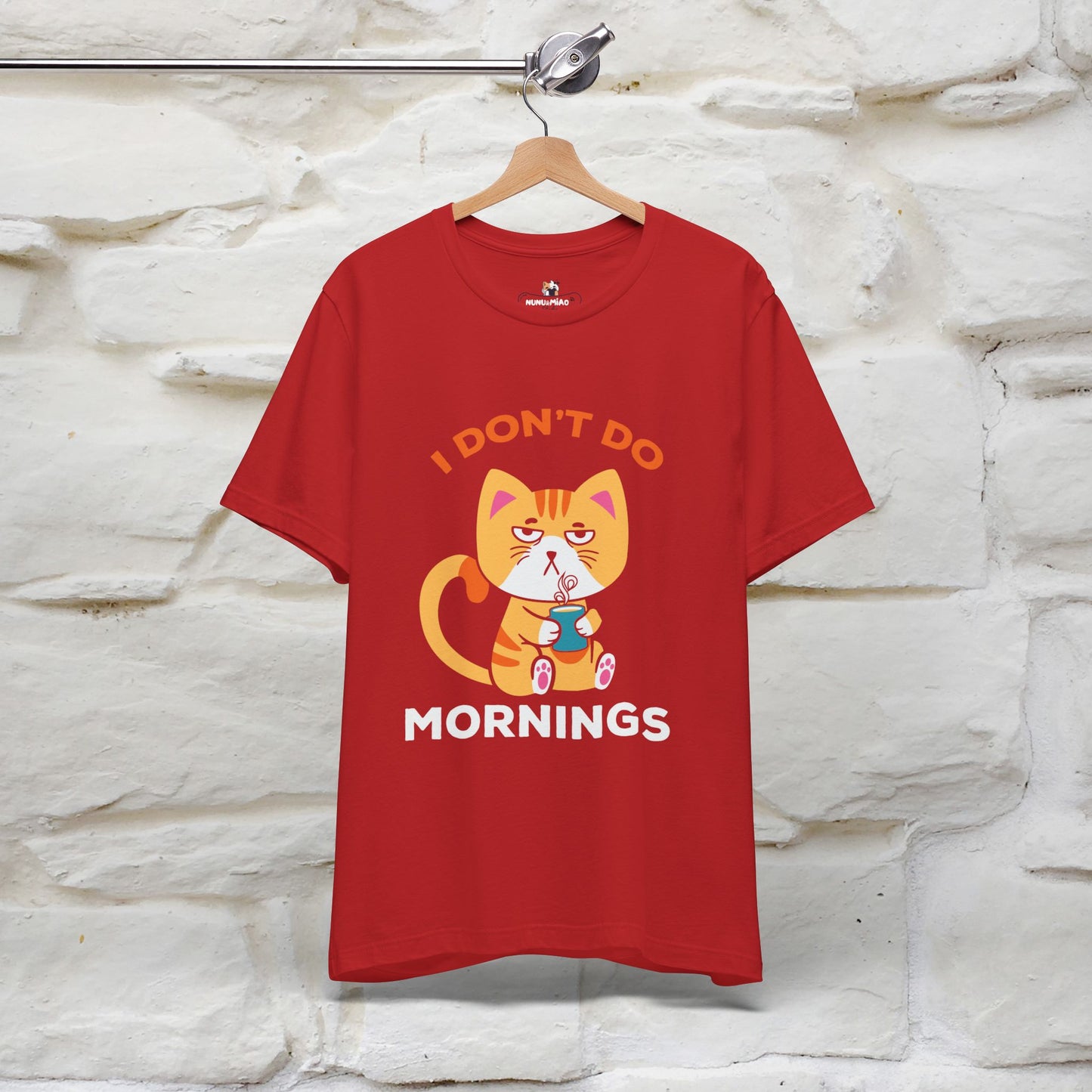 ''I Don't Do Mornings''  Cat T-shirt for Men and Women 100% Cotton*