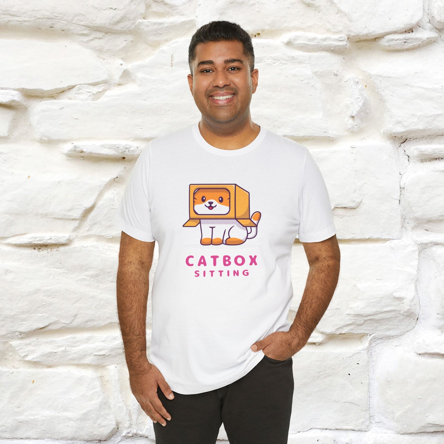 "Catbox Sitting" Funny Cat T-Shirt for Men & Women | 100% Cotton*