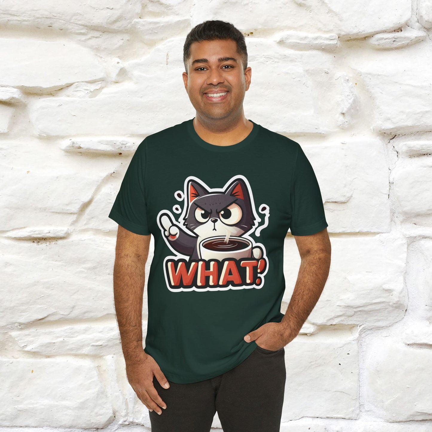 "What" Cat T-Shirt for Men & Women | 100% Cotton* | Cattitude Tee