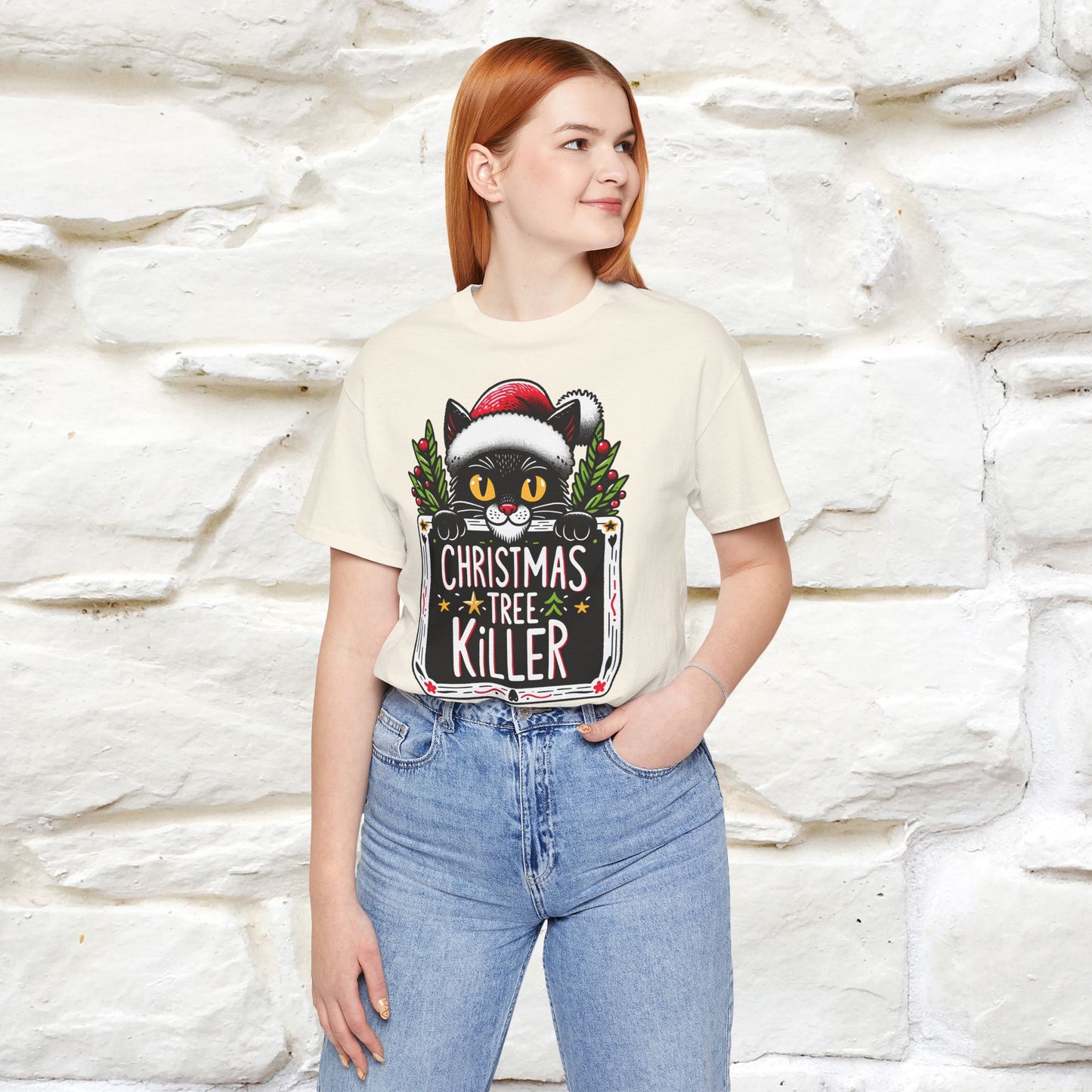 Christmas Tree Killer | Festive Cat Christmas Shirt for Men & Women | 100% Cotton*