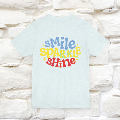 "Smile, Sparkle, Shine" Cat T-Shirt for Men & Women | Front & Back Design | 100% Cotton* 🐾