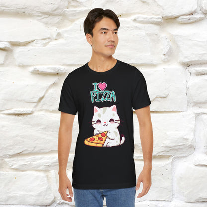 "I Love Pizza" Cat T-shirt for Men & Women | 100% Cotton*