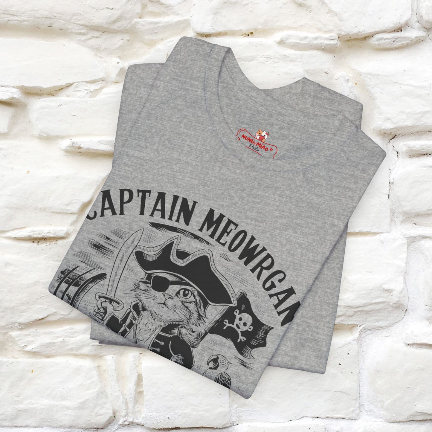 Captain Meowrgan Treasure Hunter T-Shirt | Adventure Cat Tee for Men & Women | 100% Cotton*