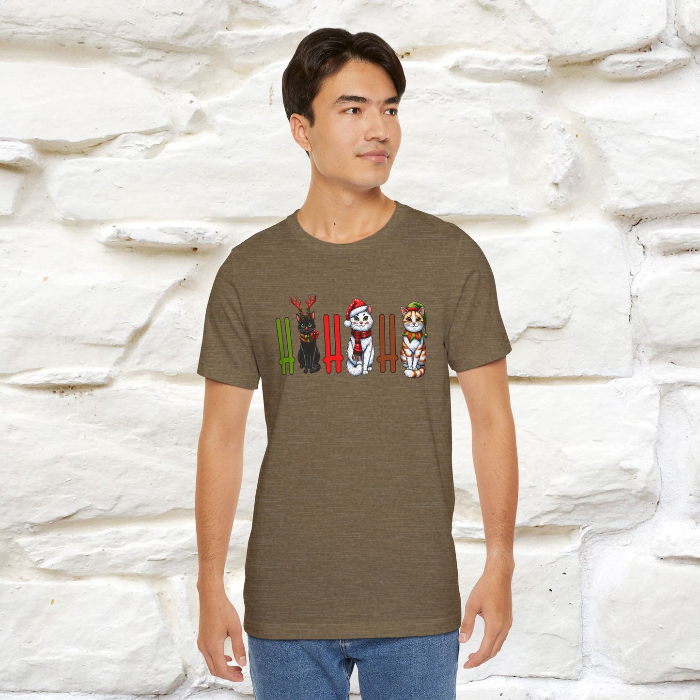 Hi Hi Hi Christmas T-Shirt | Festive Cat Christmas Shirt for Men & Women | 100% Cotton*