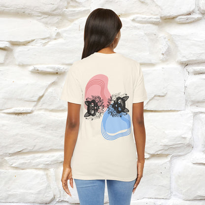 ''Pink and Blu'' Cat T-Shirt Front and Back Design | Nunu&Miao Studio