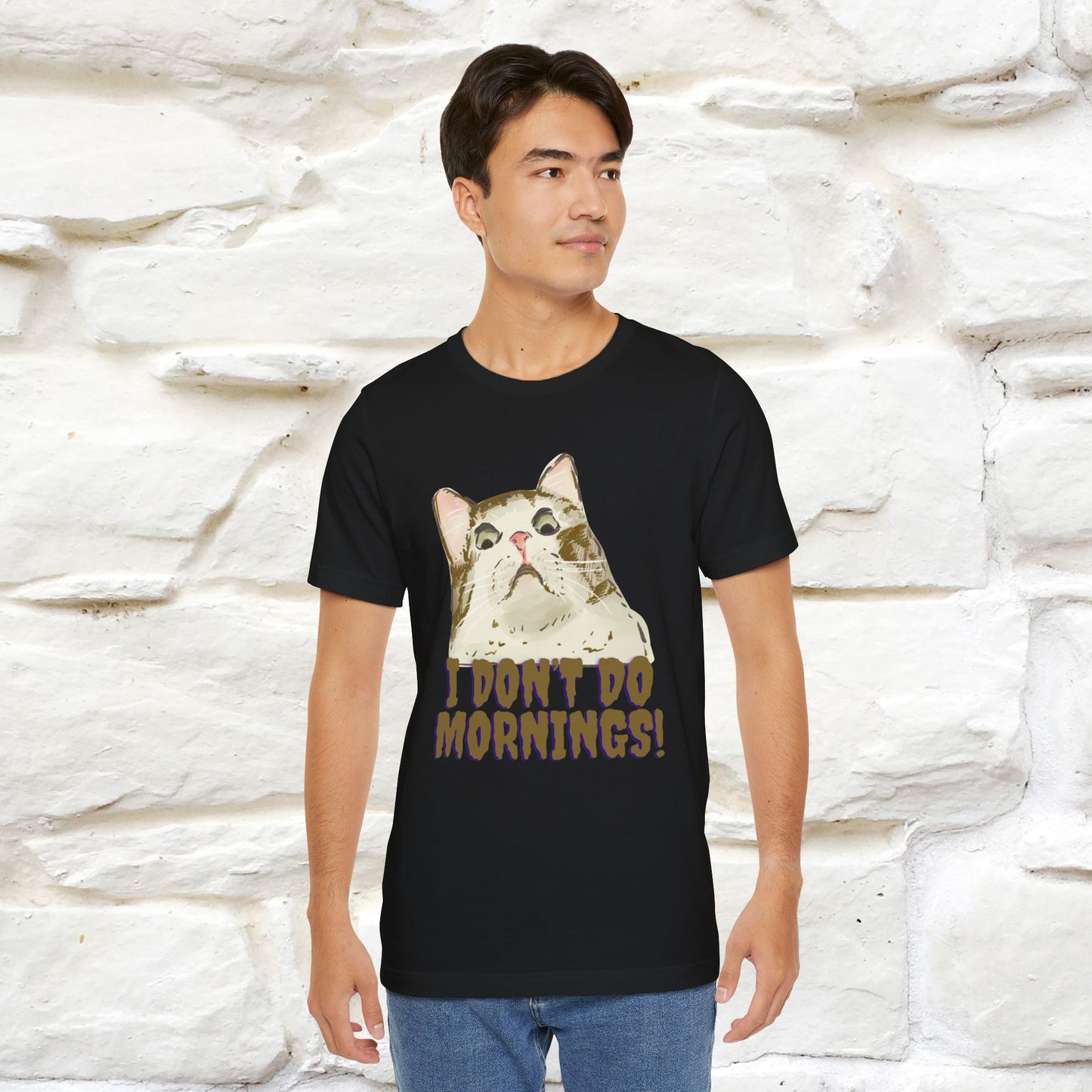 ''I Don't Do Mornings''  Cat T-shirt | Cat T-Shirt | Nunu&Miao Studio - Nunu&Miao Studio