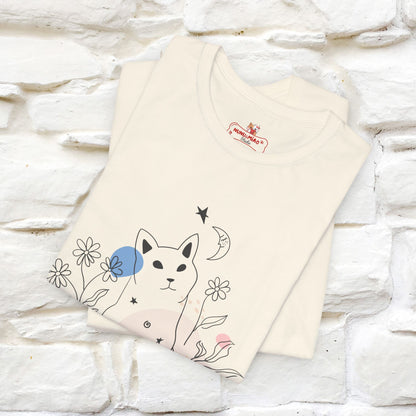 "Night Garden Cat T-Shirt for Men & Women | 100% Cotton* | Enchanting Cat Lover Tee 🐾"