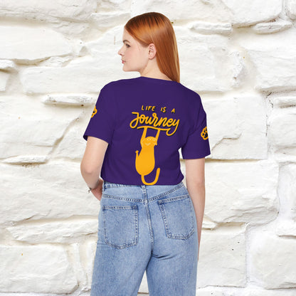 "Life Is A Journey'' Cat T-Shirt | Front & Back Design | Nunu&Miao Studio