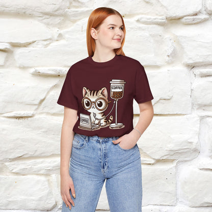 "Coffee Runs Through My Veins" Cat T-shirt for Men & Women | 100% Cotton* | Cat Lover Tee