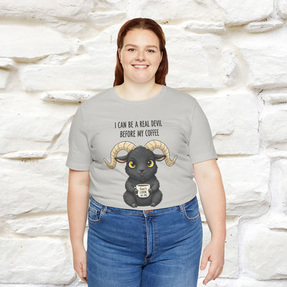 "I Can Be a Real Devil Before My Coffe" Funny T-shirt |Nunu&Miao Studio