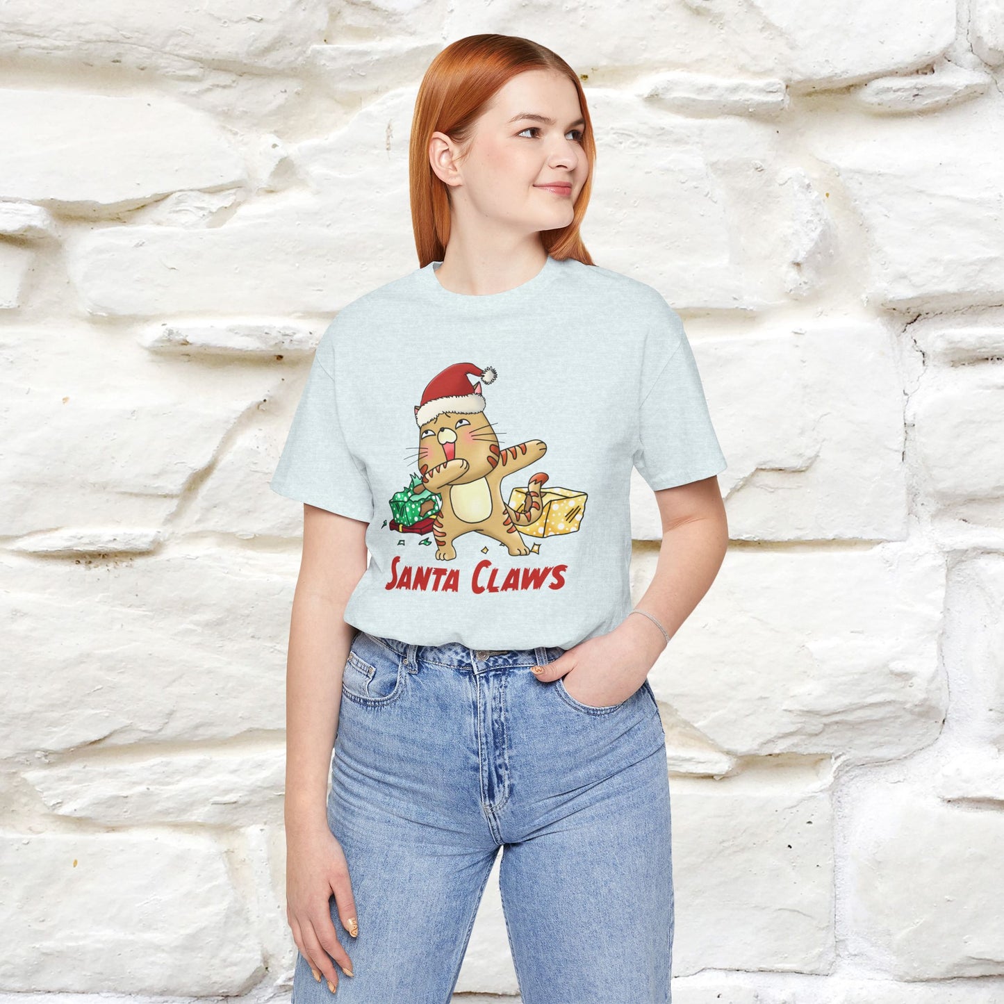 “Funny Santa Claws T-Shirt | Festive Cat Christmas Shirt for Men & Women | 100% Cotton*”