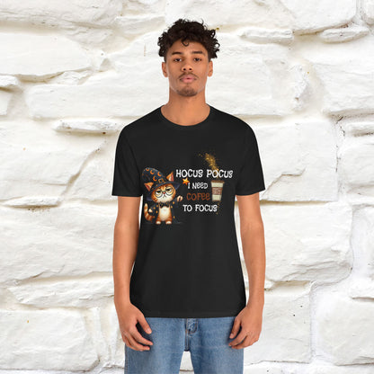 ''Hocus Pocus I Need Coffe To Focus'' Funny Cat Shirt | Nunu&Miao Studio