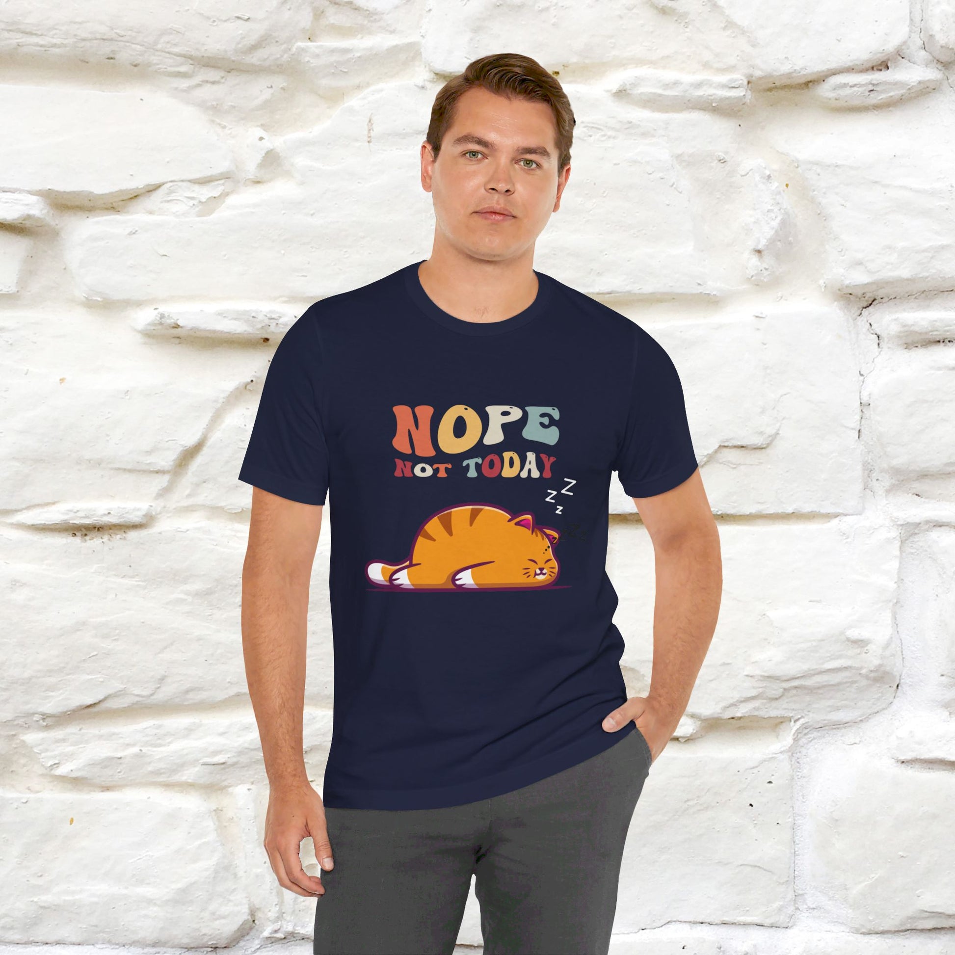 ''Nope Not Today'' T-shirt for Man 100% Cotton* - Nunu&Miao Studio