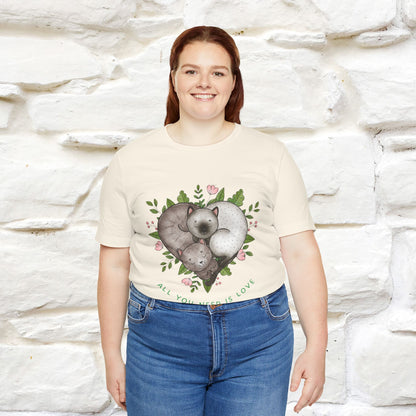 "All You Need Is Love" Cat T-Shirt | 100% Cotton* | Adorable Cat Apparel for Men & Women