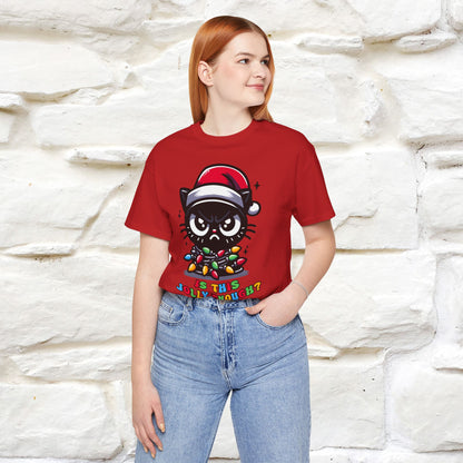 Is This Jolly Enough? | Funny Cat Christmas Shirt for Men & Women | 100% Cotton