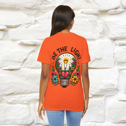 "Be The Light" Cat T-shirt for Men & Women | 100% Cotton* | Cat Lover Tee | Front & Back Design