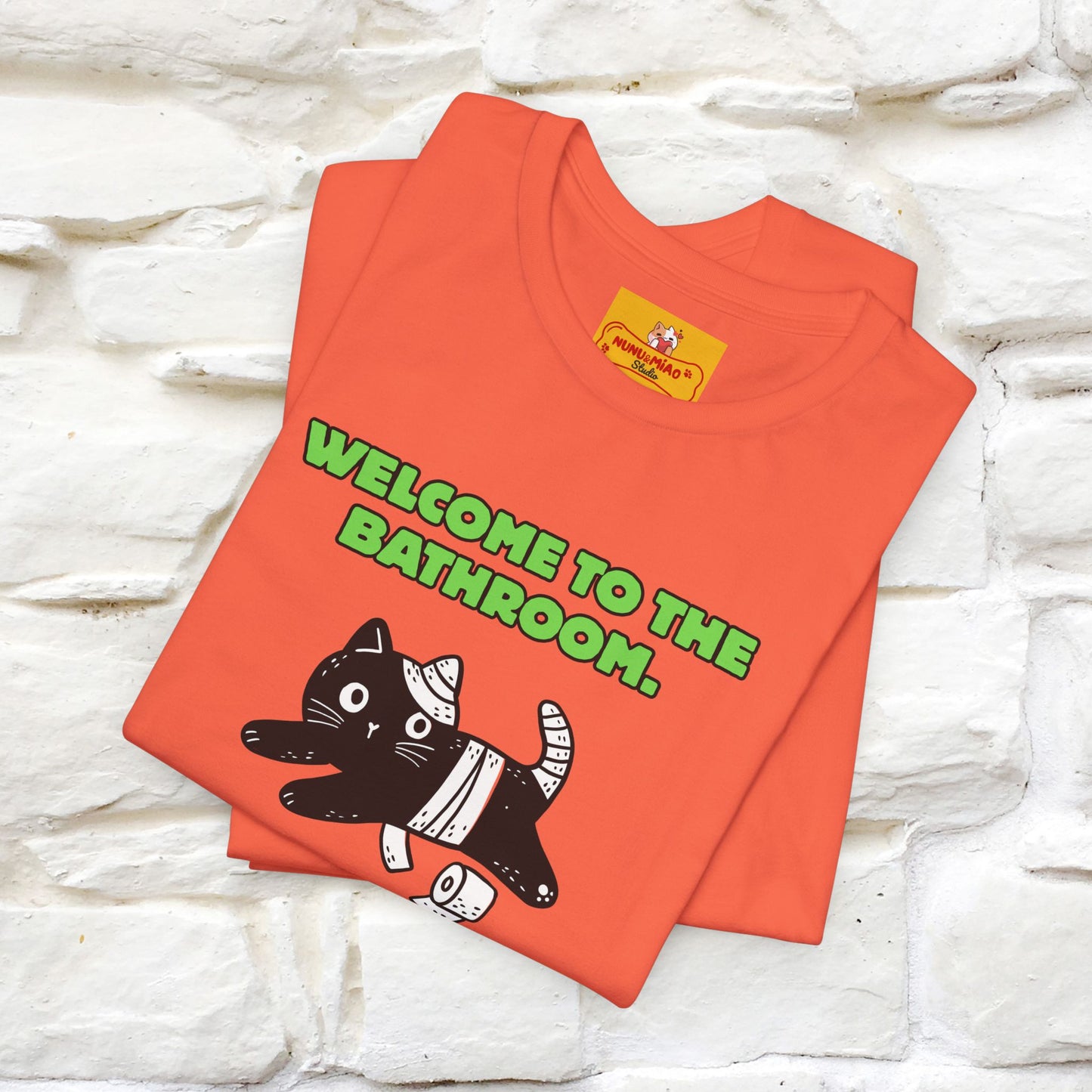 "Welcome To The Bathroom..."Funny  Cat T-shirt |Nunu&Miao Studio