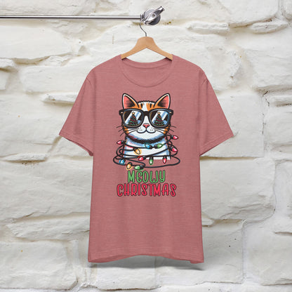 Meowy Christmas T-Shirt | Festive Cat Christmas Shirt for Men & Women | 100% Cotton