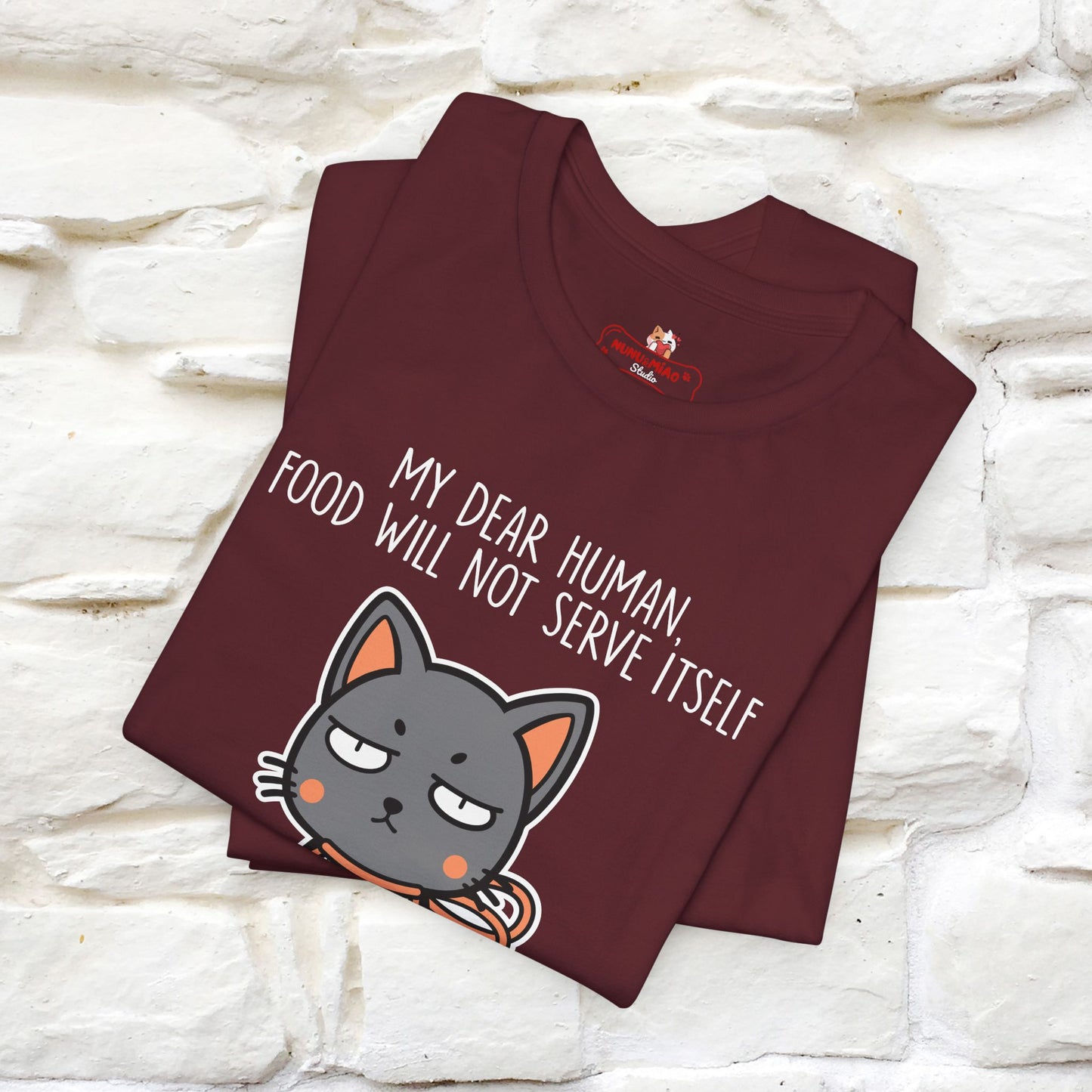 "Dear Human, Food Will Not Serve Itself" Funny Cat T-Shirt for Men & Women | 100% Cotton* 🐾