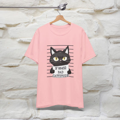 ''Bad Cattitude'' T-shirt for Man 100% Cotton* - Nunu&Miao Studio