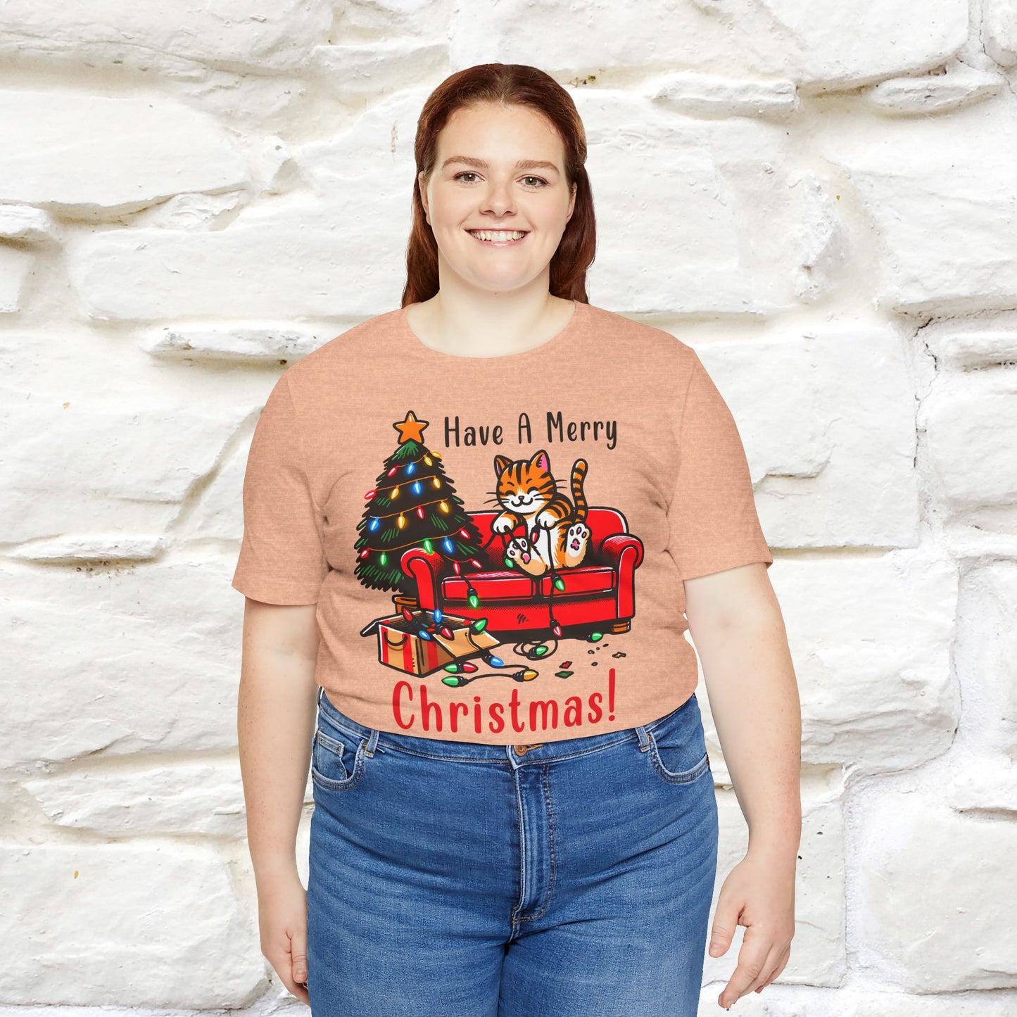 “Have A Merry Christmas! T-Shirt | Festive Cat Shirt for Men & Women | 100% Cotton”